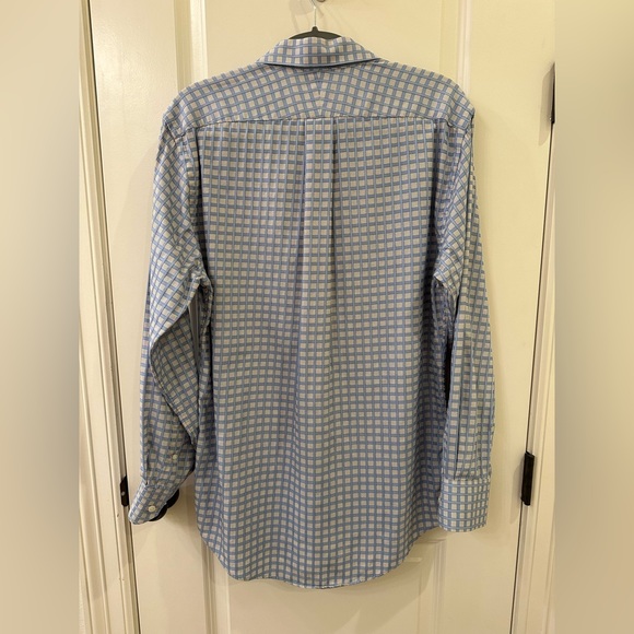 Neiman Marcus Trim Fit 16 34/35 80’s 2-Ply 100% Cotton Blue Windowpane Shirt - Picture 10 of 10